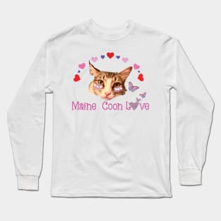 Maine Coon Love & butterflies Long Sleeve T-Shirt